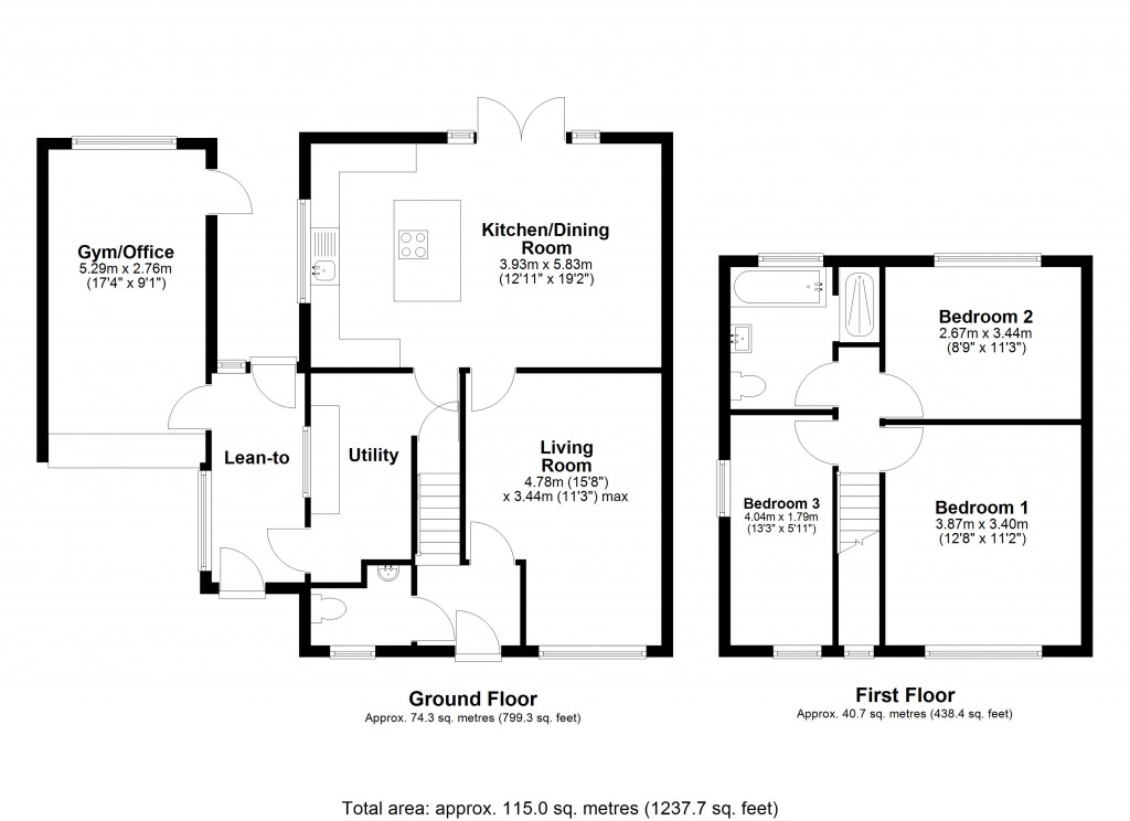 Floorplans For Downs Close, Bradford on Avon, Wiltshire