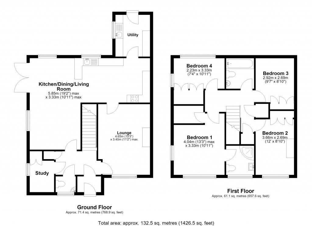 Floorplans For Fitzmaurice Close, Bradford On Avon