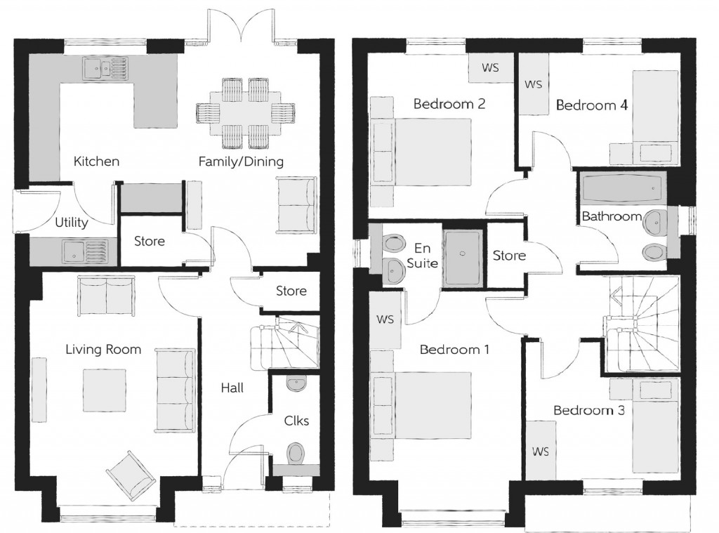Floorplans For Weavers Meadow, Trowbridge, Wiltshire