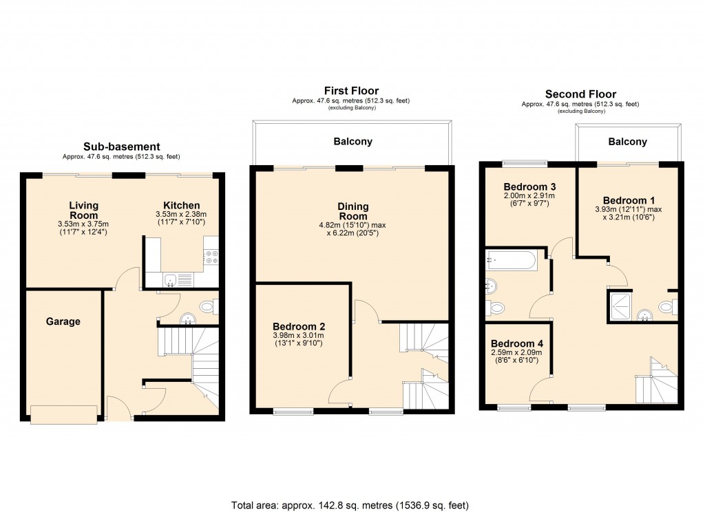 Floorplans For Staverton, Wiltshire