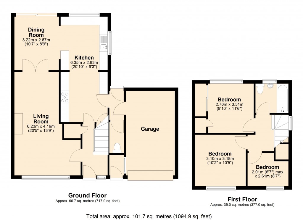 Floorplans For Beckington, Somerset
