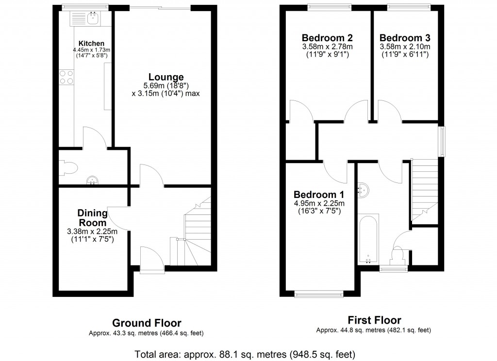 Floorplans For Westbury, Wiltshire